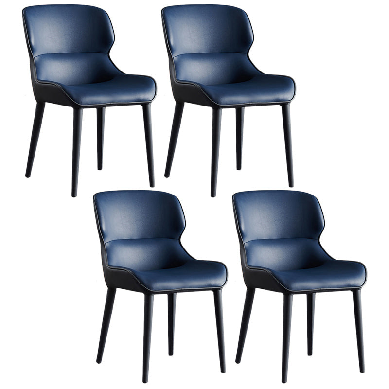 Contemporary Style Dining Chair Sponge Upholstered Side Chair for Home Blue 4 Piece Set Clearhalo ' kitchen&dining_furn' 'Dining Chairs' 'Dining Tables & Seating' 'dining_chair' 'furn' 'furn_dining_chair' 'Furniture' 'furniture_dining_chair' 'Kitchen & Dining Furniture' 'kitchen' 3483290