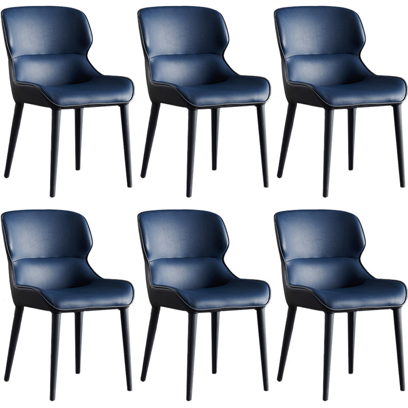 Contemporary Style Dining Chair Sponge Upholstered Side Chair for Home Blue 6 Piece Set Clearhalo ' kitchen&dining_furn' 'Dining Chairs' 'Dining Tables & Seating' 'dining_chair' 'furn' 'furn_dining_chair' 'Furniture' 'furniture_dining_chair' 'Kitchen & Dining Furniture' 'kitchen' 3483291