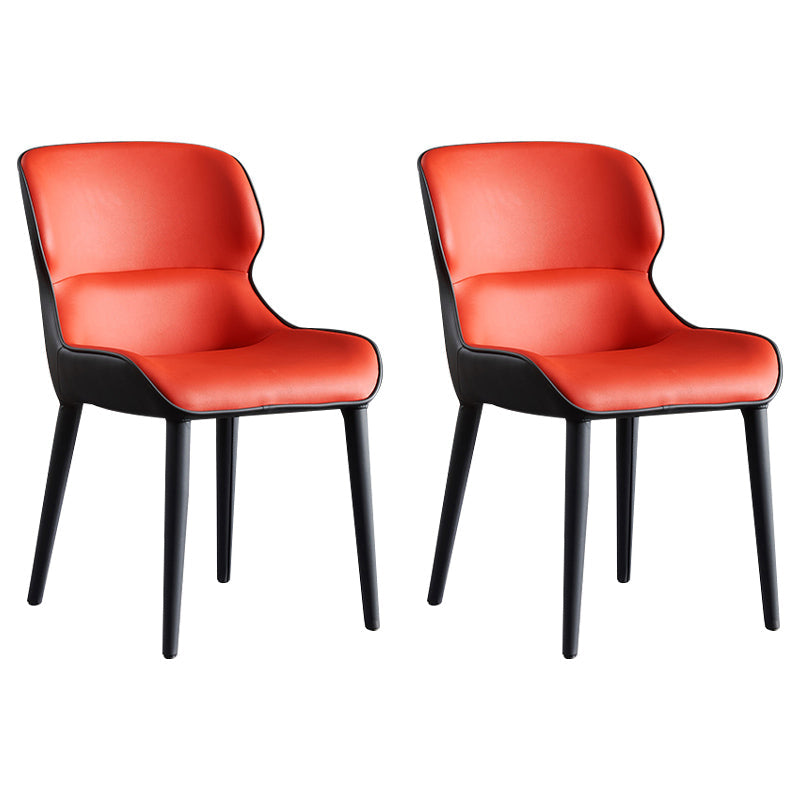 Contemporary Style Dining Chair Sponge Upholstered Side Chair for Home Red 2 Piece Set Clearhalo ' kitchen&dining_furn' 'Dining Chairs' 'Dining Tables & Seating' 'dining_chair' 'furn' 'furn_dining_chair' 'Furniture' 'furniture_dining_chair' 'Kitchen & Dining Furniture' 'kitchen' 3483294