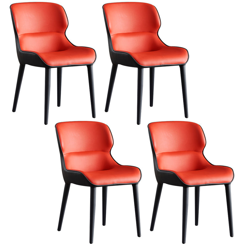 Contemporary Style Dining Chair Sponge Upholstered Side Chair for Home Red 4 Piece Set Clearhalo ' kitchen&dining_furn' 'Dining Chairs' 'Dining Tables & Seating' 'dining_chair' 'furn' 'furn_dining_chair' 'Furniture' 'furniture_dining_chair' 'Kitchen & Dining Furniture' 'kitchen' 3483296