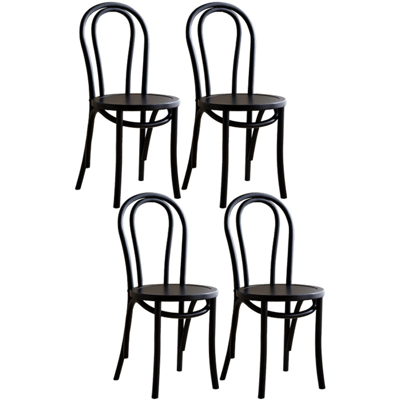 Modern Windsor Back Solid Wood Dining Side Chair Kitchen Dining Side Chair Black Wood 4 Piece Set Clearhalo ' kitchen&dining_furn' 'Dining Chairs' 'Dining Tables & Seating' 'dining_chair' 'furn' 'furn_dining_chair' 'Furniture' 'furniture_dining_chair' 'Kitchen & Dining Furniture' 'kitchen' 3483315