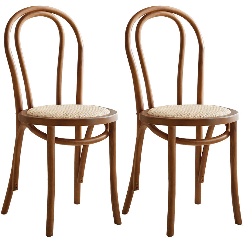 Modern Windsor Back Solid Wood Dining Side Chair Kitchen Dining Side Chair Brown Wicker & Rattan 2 Piece Set Clearhalo ' kitchen&dining_furn' 'Dining Chairs' 'Dining Tables & Seating' 'dining_chair' 'furn' 'furn_dining_chair' 'Furniture' 'furniture_dining_chair' 'Kitchen & Dining Furniture' 'kitchen' 3483336