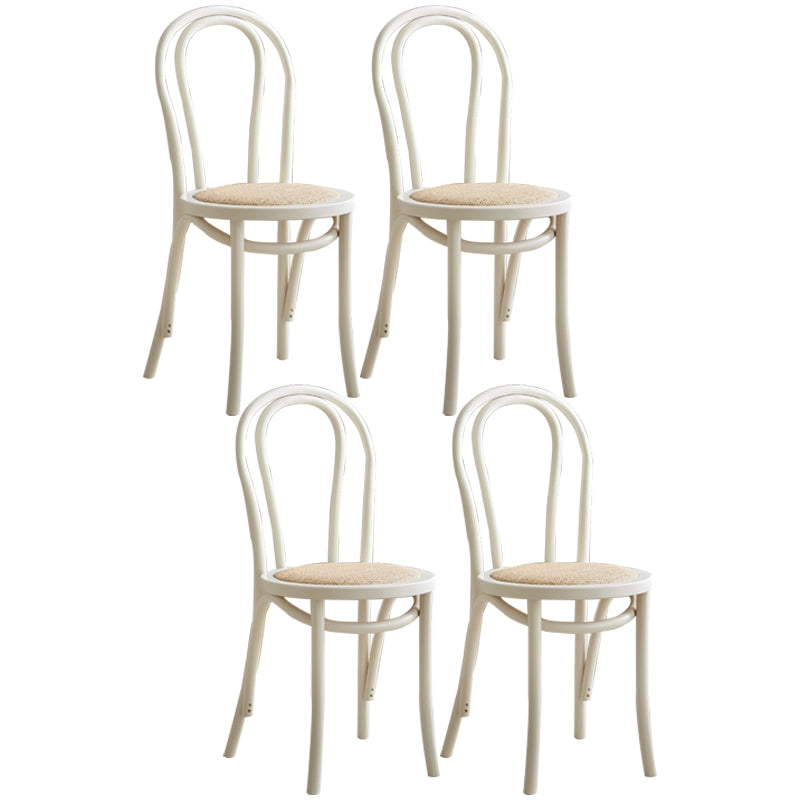 Modern Windsor Back Solid Wood Dining Side Chair Kitchen Dining Side Chair White Wicker & Rattan 4 Piece Set Clearhalo ' kitchen&dining_furn' 'Dining Chairs' 'Dining Tables & Seating' 'dining_chair' 'furn' 'furn_dining_chair' 'Furniture' 'furniture_dining_chair' 'Kitchen & Dining Furniture' 'kitchen' 3483340