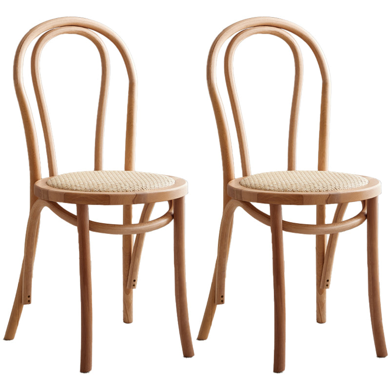 Modern Windsor Back Solid Wood Dining Side Chair Kitchen Dining Side Chair Natural Wicker & Rattan 2 Piece Set Clearhalo ' kitchen&dining_furn' 'Dining Chairs' 'Dining Tables & Seating' 'dining_chair' 'furn' 'furn_dining_chair' 'Furniture' 'furniture_dining_chair' 'Kitchen & Dining Furniture' 'kitchen' 3483342