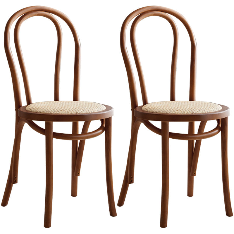 Modern Windsor Back Solid Wood Dining Side Chair Kitchen Dining Side Chair Walnut Wicker & Rattan 2 Piece Set Clearhalo ' kitchen&dining_furn' 'Dining Chairs' 'Dining Tables & Seating' 'dining_chair' 'furn' 'furn_dining_chair' 'Furniture' 'furniture_dining_chair' 'Kitchen & Dining Furniture' 'kitchen' 3483345