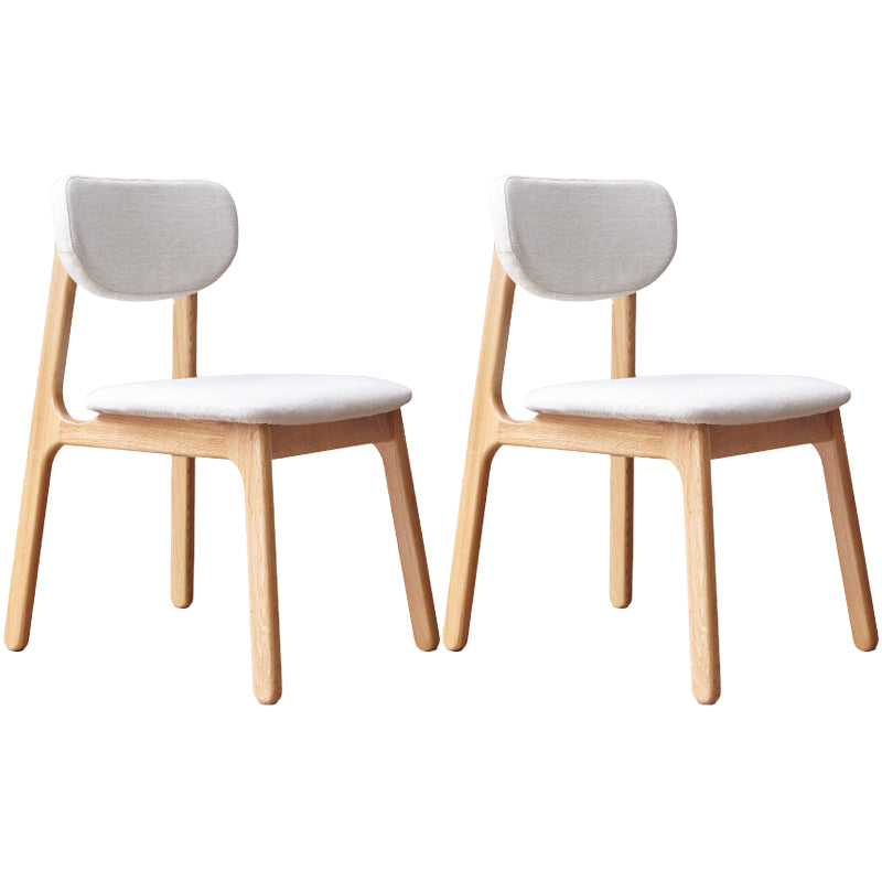 Solid Wood Scandinavian Dining Room Chair Matte Finish Open Back Dining Side Chair Off-White 2 Piece Set Natural Wood Clearhalo ' kitchen&dining_furn' 'Dining Chairs' 'Dining Tables & Seating' 'dining_chair' 'furn' 'furn_dining_chair' 'Furniture' 'furniture_dining_chair' 'Kitchen & Dining Furniture' 'kitchen' 3483358