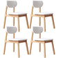 Solid Wood Scandinavian Dining Room Chair Matte Finish Open Back Dining Side Chair Off-White 4 Piece Set Natural Wood Clearhalo ' kitchen&dining_furn' 'Dining Chairs' 'Dining Tables & Seating' 'dining_chair' 'furn' 'furn_dining_chair' 'Furniture' 'furniture_dining_chair' 'Kitchen & Dining Furniture' 'kitchen' 3483360