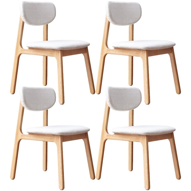 Solid Wood Scandinavian Dining Room Chair Matte Finish Open Back Dining Side Chair Off-White 4 Piece Set Natural Wood Clearhalo ' kitchen&dining_furn' 'Dining Chairs' 'Dining Tables & Seating' 'dining_chair' 'furn' 'furn_dining_chair' 'Furniture' 'furniture_dining_chair' 'Kitchen & Dining Furniture' 'kitchen' 3483360