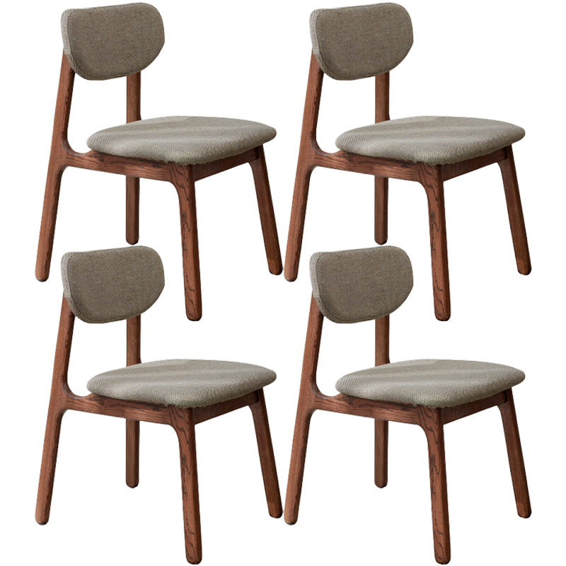 Solid Wood Scandinavian Dining Room Chair Matte Finish Open Back Dining Side Chair Grey 4 Piece Set Walnut Clearhalo ' kitchen&dining_furn' 'Dining Chairs' 'Dining Tables & Seating' 'dining_chair' 'furn' 'furn_dining_chair' 'Furniture' 'furniture_dining_chair' 'Kitchen & Dining Furniture' 'kitchen' 3483366