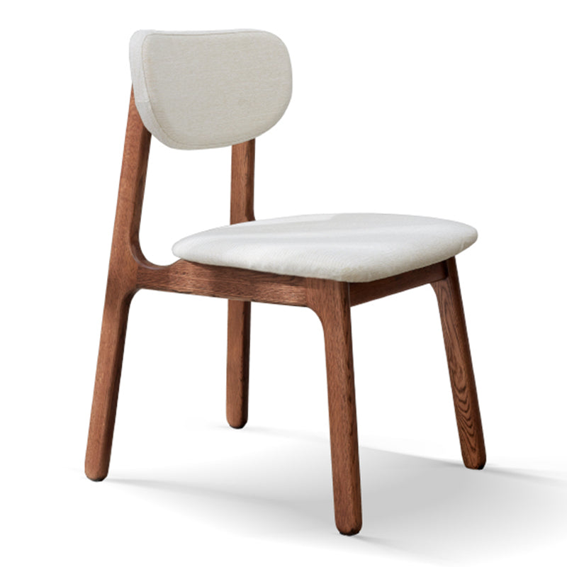 Solid Wood Scandinavian Dining Room Chair Matte Finish Open Back Dining Side Chair Off-White 1 Piece Walnut Clearhalo ' kitchen&dining_furn' 'Dining Chairs' 'Dining Tables & Seating' 'dining_chair' 'furn' 'furn_dining_chair' 'Furniture' 'furniture_dining_chair' 'Kitchen & Dining Furniture' 'kitchen' 3483368