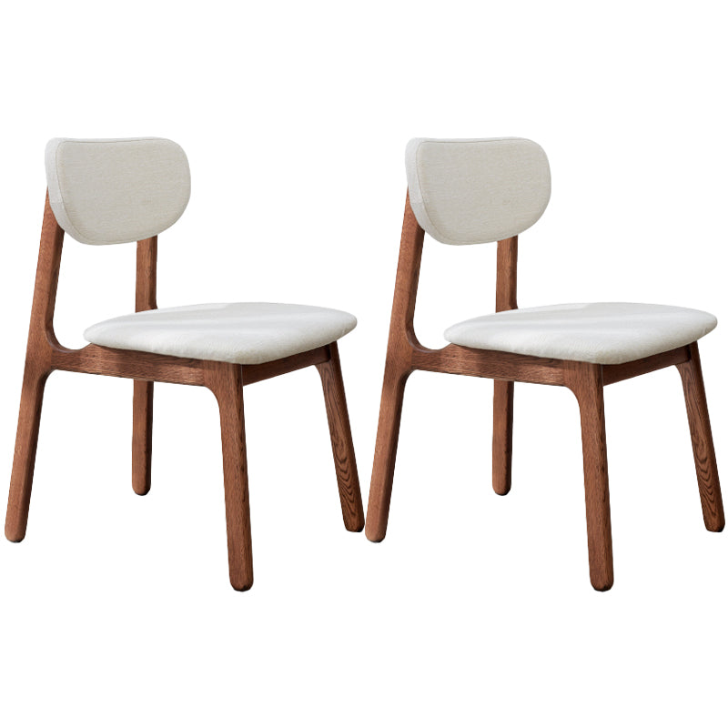 Solid Wood Scandinavian Dining Room Chair Matte Finish Open Back Dining Side Chair Off-White 2 Piece Set Walnut Clearhalo ' kitchen&dining_furn' 'Dining Chairs' 'Dining Tables & Seating' 'dining_chair' 'furn' 'furn_dining_chair' 'Furniture' 'furniture_dining_chair' 'Kitchen & Dining Furniture' 'kitchen' 3483369