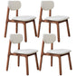 Solid Wood Scandinavian Dining Room Chair Matte Finish Open Back Dining Side Chair Off-White 4 Piece Set Walnut Clearhalo ' kitchen&dining_furn' 'Dining Chairs' 'Dining Tables & Seating' 'dining_chair' 'furn' 'furn_dining_chair' 'Furniture' 'furniture_dining_chair' 'Kitchen & Dining Furniture' 'kitchen' 3483370