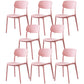 Plastic Side Chair Contemporary Multicolor Open Back Side Chair for Dining Room Pink 8 Piece Set Clearhalo ' kitchen&dining_furn' 'Dining Chairs' 'Dining Tables & Seating' 'dining_chair' 'furn' 'furn_dining_chair' 'Furniture' 'furniture_dining_chair' 'Kitchen & Dining Furniture' 'kitchen' 3483373