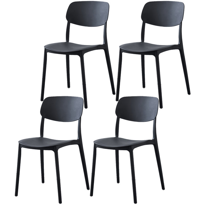 Plastic Side Chair Contemporary Multicolor Open Back Side Chair for Dining Room Black 4 Piece Set Clearhalo ' kitchen&dining_furn' 'Dining Chairs' 'Dining Tables & Seating' 'dining_chair' 'furn' 'furn_dining_chair' 'Furniture' 'furniture_dining_chair' 'Kitchen & Dining Furniture' 'kitchen' 3483375