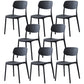 Plastic Side Chair Contemporary Multicolor Open Back Side Chair for Dining Room Black 8 Piece Set Clearhalo ' kitchen&dining_furn' 'Dining Chairs' 'Dining Tables & Seating' 'dining_chair' 'furn' 'furn_dining_chair' 'Furniture' 'furniture_dining_chair' 'Kitchen & Dining Furniture' 'kitchen' 3483377