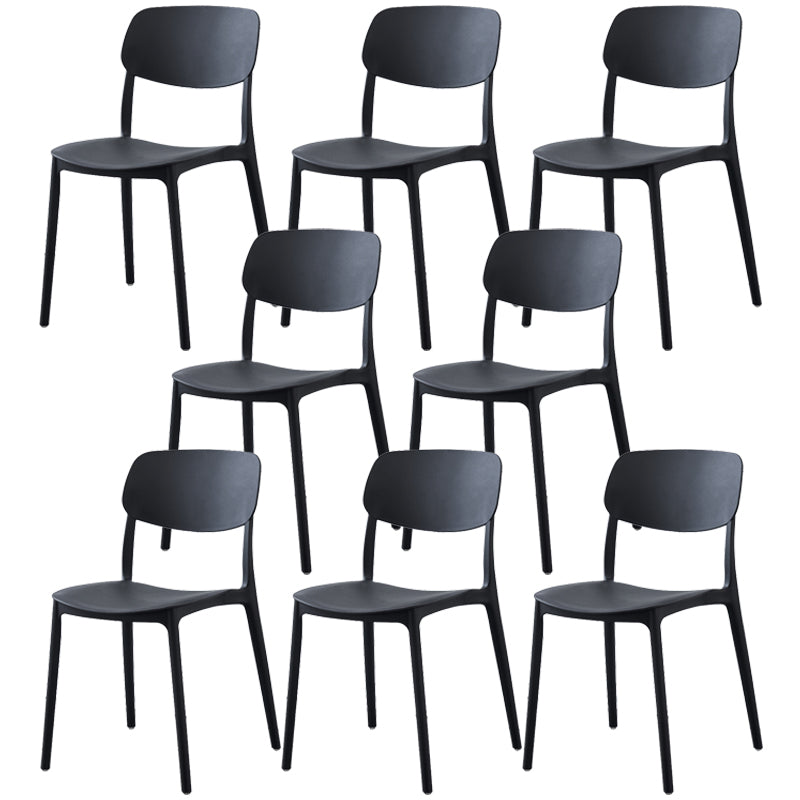 Plastic Side Chair Contemporary Multicolor Open Back Side Chair for Dining Room Black 8 Piece Set Clearhalo ' kitchen&dining_furn' 'Dining Chairs' 'Dining Tables & Seating' 'dining_chair' 'furn' 'furn_dining_chair' 'Furniture' 'furniture_dining_chair' 'Kitchen & Dining Furniture' 'kitchen' 3483377