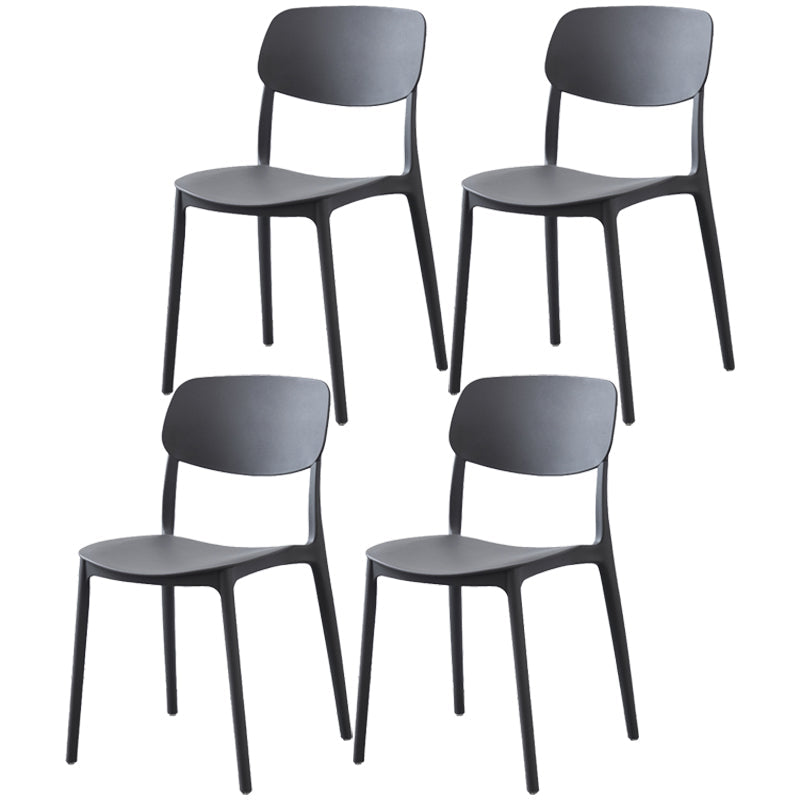 Plastic Side Chair Contemporary Multicolor Open Back Side Chair for Dining Room Grey 4 Piece Set Clearhalo ' kitchen&dining_furn' 'Dining Chairs' 'Dining Tables & Seating' 'dining_chair' 'furn' 'furn_dining_chair' 'Furniture' 'furniture_dining_chair' 'Kitchen & Dining Furniture' 'kitchen' 3483379