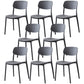 Plastic Side Chair Contemporary Multicolor Open Back Side Chair for Dining Room Grey 8 Piece Set Clearhalo ' kitchen&dining_furn' 'Dining Chairs' 'Dining Tables & Seating' 'dining_chair' 'furn' 'furn_dining_chair' 'Furniture' 'furniture_dining_chair' 'Kitchen & Dining Furniture' 'kitchen' 3483381