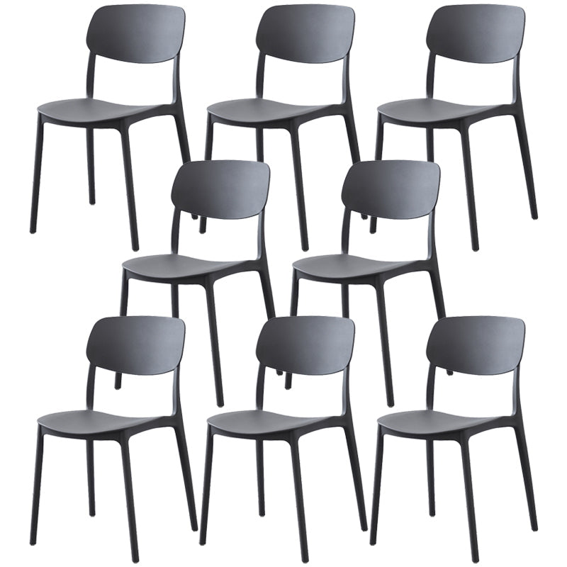 Plastic Side Chair Contemporary Multicolor Open Back Side Chair for Dining Room Grey 8 Piece Set Clearhalo ' kitchen&dining_furn' 'Dining Chairs' 'Dining Tables & Seating' 'dining_chair' 'furn' 'furn_dining_chair' 'Furniture' 'furniture_dining_chair' 'Kitchen & Dining Furniture' 'kitchen' 3483381