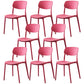 Plastic Side Chair Contemporary Multicolor Open Back Side Chair for Dining Room Red 8 Piece Set Clearhalo ' kitchen&dining_furn' 'Dining Chairs' 'Dining Tables & Seating' 'dining_chair' 'furn' 'furn_dining_chair' 'Furniture' 'furniture_dining_chair' 'Kitchen & Dining Furniture' 'kitchen' 3483386