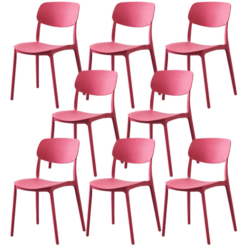 Plastic Side Chair Contemporary Multicolor Open Back Side Chair for Dining Room Red 8 Piece Set Clearhalo ' kitchen&dining_furn' 'Dining Chairs' 'Dining Tables & Seating' 'dining_chair' 'furn' 'furn_dining_chair' 'Furniture' 'furniture_dining_chair' 'Kitchen & Dining Furniture' 'kitchen' 3483386