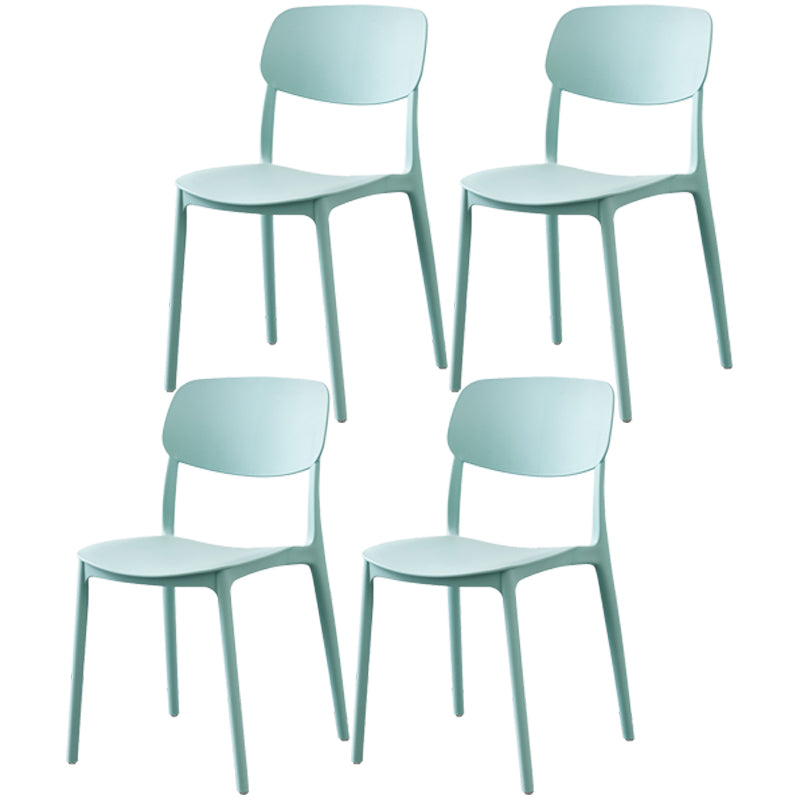 Plastic Side Chair Contemporary Multicolor Open Back Side Chair for Dining Room Green 4 Piece Set Clearhalo ' kitchen&dining_furn' 'Dining Chairs' 'Dining Tables & Seating' 'dining_chair' 'furn' 'furn_dining_chair' 'Furniture' 'furniture_dining_chair' 'Kitchen & Dining Furniture' 'kitchen' 3483392