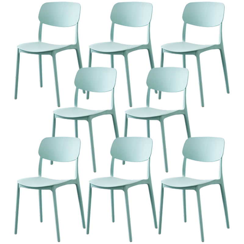 Plastic Side Chair Contemporary Multicolor Open Back Side Chair for Dining Room Green 8 Piece Set Clearhalo ' kitchen&dining_furn' 'Dining Chairs' 'Dining Tables & Seating' 'dining_chair' 'furn' 'furn_dining_chair' 'Furniture' 'furniture_dining_chair' 'Kitchen & Dining Furniture' 'kitchen' 3483394