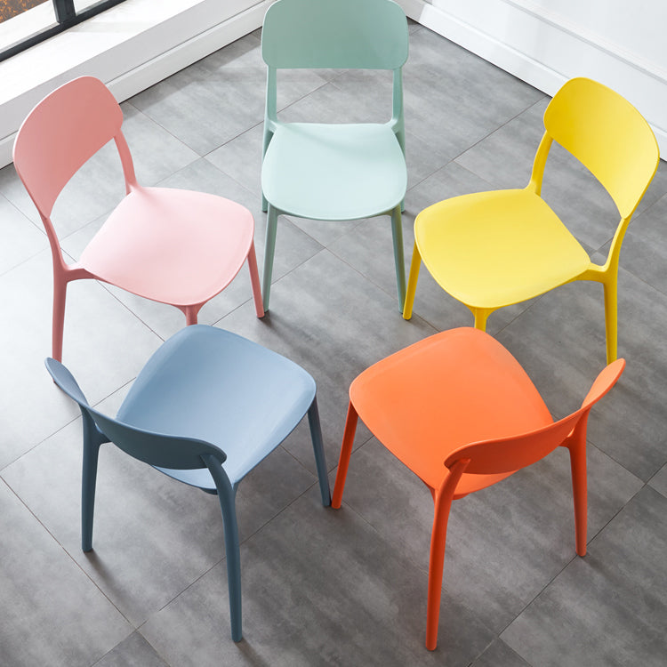 Plastic Side Chair Contemporary Multicolor Open Back Side Chair for Dining Room Clearhalo ' kitchen&dining_furn' 'Dining Chairs' 'Dining Tables & Seating' 'dining_chair' 'furn' 'furn_dining_chair' 'Furniture' 'furniture_dining_chair' 'Kitchen & Dining Furniture' 'kitchen' 3483397