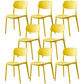 Plastic Side Chair Contemporary Multicolor Open Back Side Chair for Dining Room Yellow 8 Piece Set Clearhalo ' kitchen&dining_furn' 'Dining Chairs' 'Dining Tables & Seating' 'dining_chair' 'furn' 'furn_dining_chair' 'Furniture' 'furniture_dining_chair' 'Kitchen & Dining Furniture' 'kitchen' 3483398