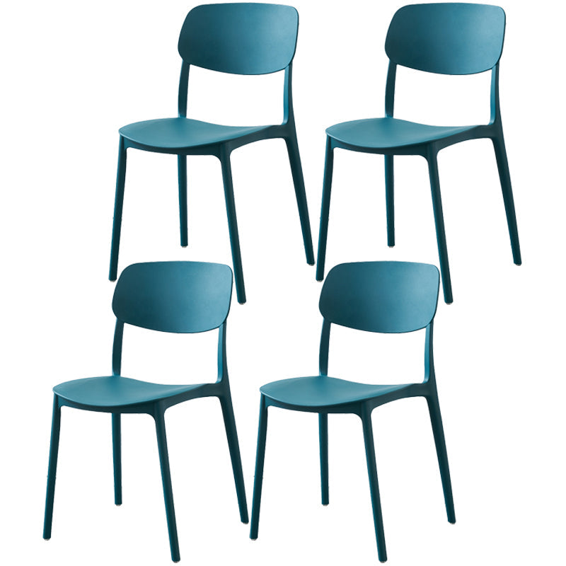 Plastic Side Chair Contemporary Multicolor Open Back Side Chair for Dining Room Blackish Green 4 Piece Set Clearhalo ' kitchen&dining_furn' 'Dining Chairs' 'Dining Tables & Seating' 'dining_chair' 'furn' 'furn_dining_chair' 'Furniture' 'furniture_dining_chair' 'Kitchen & Dining Furniture' 'kitchen' 3483402