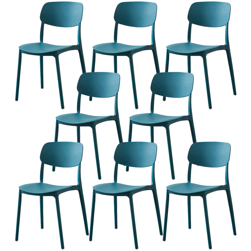Plastic Side Chair Contemporary Multicolor Open Back Side Chair for Dining Room Blackish Green 8 Piece Set Clearhalo ' kitchen&dining_furn' 'Dining Chairs' 'Dining Tables & Seating' 'dining_chair' 'furn' 'furn_dining_chair' 'Furniture' 'furniture_dining_chair' 'Kitchen & Dining Furniture' 'kitchen' 3483403
