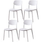 Plastic Side Chair Contemporary Multicolor Open Back Side Chair for Dining Room White 4 Piece Set Clearhalo ' kitchen&dining_furn' 'Dining Chairs' 'Dining Tables & Seating' 'dining_chair' 'furn' 'furn_dining_chair' 'Furniture' 'furniture_dining_chair' 'Kitchen & Dining Furniture' 'kitchen' 3483404