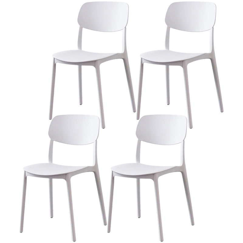 Plastic Side Chair Contemporary Multicolor Open Back Side Chair for Dining Room White 4 Piece Set Clearhalo ' kitchen&dining_furn' 'Dining Chairs' 'Dining Tables & Seating' 'dining_chair' 'furn' 'furn_dining_chair' 'Furniture' 'furniture_dining_chair' 'Kitchen & Dining Furniture' 'kitchen' 3483404