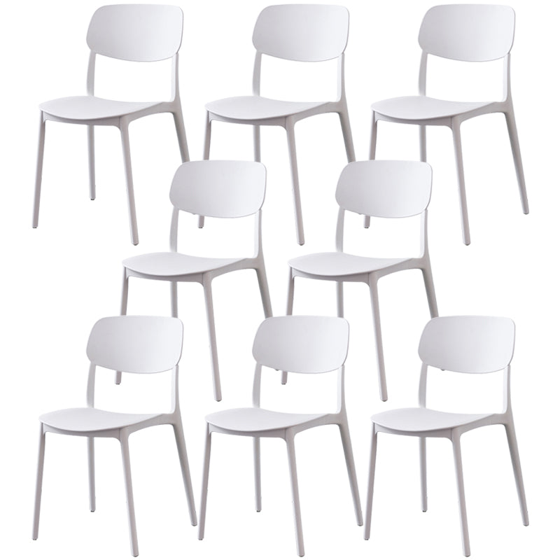 Plastic Side Chair Contemporary Multicolor Open Back Side Chair for Dining Room White 8 Piece Set Clearhalo ' kitchen&dining_furn' 'Dining Chairs' 'Dining Tables & Seating' 'dining_chair' 'furn' 'furn_dining_chair' 'Furniture' 'furniture_dining_chair' 'Kitchen & Dining Furniture' 'kitchen' 3483405