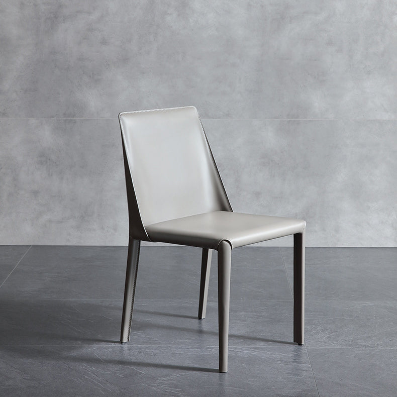 Contemporary Metal Kitchen Dining Side Chair Solid Back Dining Side Chair Clearhalo ' kitchen&dining_furn' 'Dining Chairs' 'Dining Tables & Seating' 'dining_chair' 'furn' 'furn_dining_chair' 'Furniture' 'furniture_dining_chair' 'Kitchen & Dining Furniture' 'kitchen' 3483406