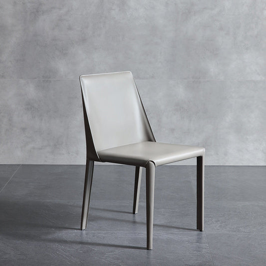 Contemporary Metal Kitchen Dining Side Chair Solid Back Dining Side Chair Clearhalo ' kitchen&dining_furn' 'Dining Chairs' 'Dining Tables & Seating' 'dining_chair' 'furn' 'furn_dining_chair' 'Furniture' 'furniture_dining_chair' 'Kitchen & Dining Furniture' 'kitchen' 3483406