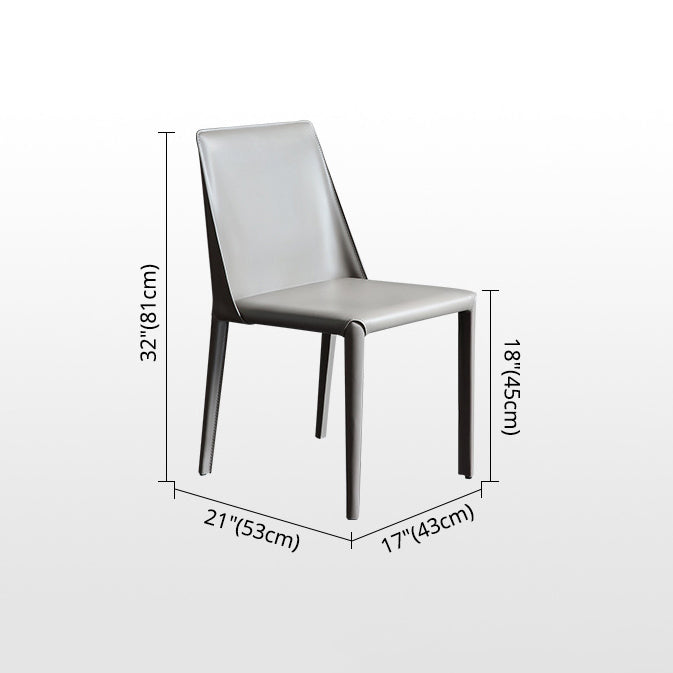 Contemporary Metal Kitchen Dining Side Chair Solid Back Dining Side Chair Clearhalo ' kitchen&dining_furn' 'Dining Chairs' 'Dining Tables & Seating' 'dining_chair' 'furn' 'furn_dining_chair' 'Furniture' 'furniture_dining_chair' 'Kitchen & Dining Furniture' 'kitchen' 3483423