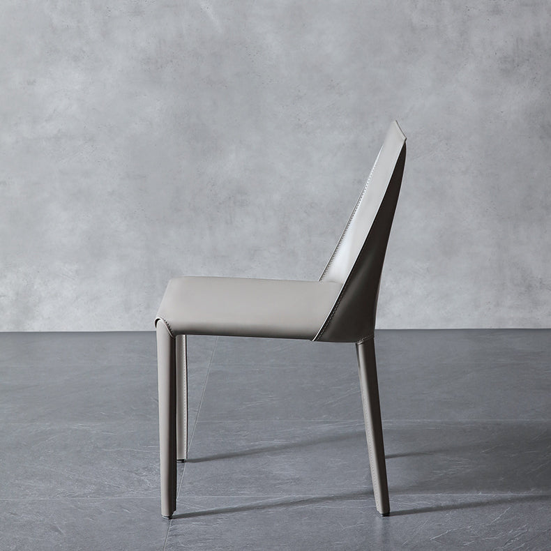 Contemporary Metal Kitchen Dining Side Chair Solid Back Dining Side Chair Clearhalo ' kitchen&dining_furn' 'Dining Chairs' 'Dining Tables & Seating' 'dining_chair' 'furn' 'furn_dining_chair' 'Furniture' 'furniture_dining_chair' 'Kitchen & Dining Furniture' 'kitchen' 3483425