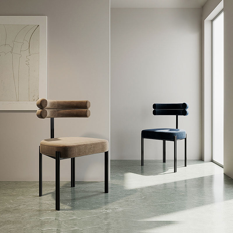 Contemporary Metal Armless Dining Chair Open Back Dining Side Chair for Home Use Clearhalo ' kitchen&dining_furn' 'Dining Chairs' 'Dining Tables & Seating' 'dining_chair' 'furn' 'furn_dining_chair' 'Furniture' 'furniture_dining_chair' 'Kitchen & Dining Furniture' 'kitchen' 3483426