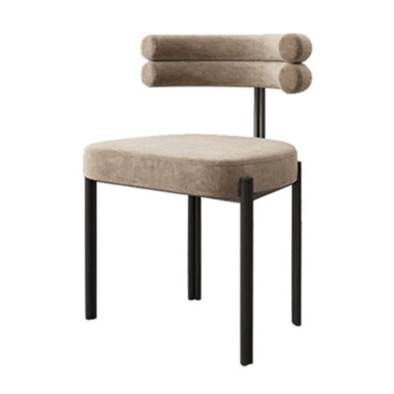 Contemporary Metal Armless Dining Chair Open Back Dining Side Chair for Home Use Khaki 1 Piece Clearhalo ' kitchen&dining_furn' 'Dining Chairs' 'Dining Tables & Seating' 'dining_chair' 'furn' 'furn_dining_chair' 'Furniture' 'furniture_dining_chair' 'Kitchen & Dining Furniture' 'kitchen' 3483427