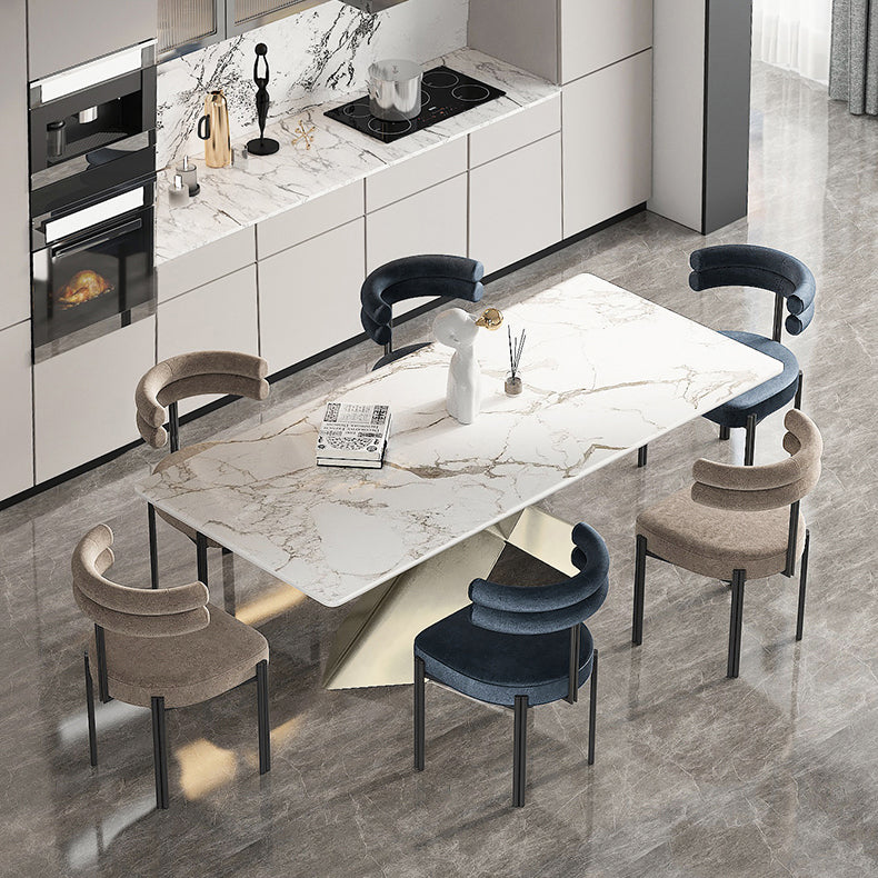 Contemporary Metal Armless Dining Chair Open Back Dining Side Chair for Home Use Clearhalo ' kitchen&dining_furn' 'Dining Chairs' 'Dining Tables & Seating' 'dining_chair' 'furn' 'furn_dining_chair' 'Furniture' 'furniture_dining_chair' 'Kitchen & Dining Furniture' 'kitchen' 3483429