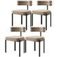 Contemporary Metal Armless Dining Chair Open Back Dining Side Chair for Home Use Khaki 4 Piece Set Clearhalo ' kitchen&dining_furn' 'Dining Chairs' 'Dining Tables & Seating' 'dining_chair' 'furn' 'furn_dining_chair' 'Furniture' 'furniture_dining_chair' 'Kitchen & Dining Furniture' 'kitchen' 3483430