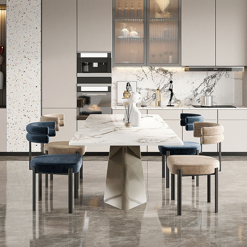 Contemporary Metal Armless Dining Chair Open Back Dining Side Chair for Home Use Clearhalo ' kitchen&dining_furn' 'Dining Chairs' 'Dining Tables & Seating' 'dining_chair' 'furn' 'furn_dining_chair' 'Furniture' 'furniture_dining_chair' 'Kitchen & Dining Furniture' 'kitchen' 3483432