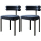 Contemporary Metal Armless Dining Chair Open Back Dining Side Chair for Home Use Blue 2 Piece Set Clearhalo ' kitchen&dining_furn' 'Dining Chairs' 'Dining Tables & Seating' 'dining_chair' 'furn' 'furn_dining_chair' 'Furniture' 'furniture_dining_chair' 'Kitchen & Dining Furniture' 'kitchen' 3483434