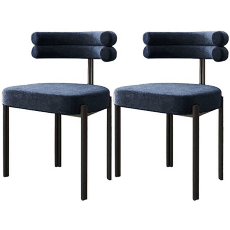 Contemporary Metal Armless Dining Chair Open Back Dining Side Chair for Home Use Blue 2 Piece Set Clearhalo ' kitchen&dining_furn' 'Dining Chairs' 'Dining Tables & Seating' 'dining_chair' 'furn' 'furn_dining_chair' 'Furniture' 'furniture_dining_chair' 'Kitchen & Dining Furniture' 'kitchen' 3483434