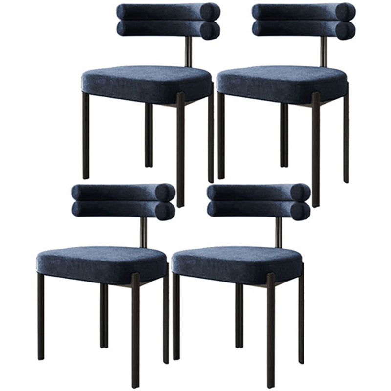 Contemporary Metal Armless Dining Chair Open Back Dining Side Chair for Home Use Blue 4 Piece Set Clearhalo ' kitchen&dining_furn' 'Dining Chairs' 'Dining Tables & Seating' 'dining_chair' 'furn' 'furn_dining_chair' 'Furniture' 'furniture_dining_chair' 'Kitchen & Dining Furniture' 'kitchen' 3483436