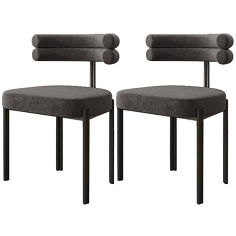 Contemporary Metal Armless Dining Chair Open Back Dining Side Chair for Home Use Grey 2 Piece Set Clearhalo ' kitchen&dining_furn' 'Dining Chairs' 'Dining Tables & Seating' 'dining_chair' 'furn' 'furn_dining_chair' 'Furniture' 'furniture_dining_chair' 'Kitchen & Dining Furniture' 'kitchen' 3483440