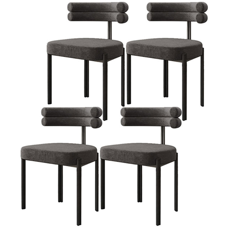 Contemporary Metal Armless Dining Chair Open Back Dining Side Chair for Home Use Grey 4 Piece Set Clearhalo ' kitchen&dining_furn' 'Dining Chairs' 'Dining Tables & Seating' 'dining_chair' 'furn' 'furn_dining_chair' 'Furniture' 'furniture_dining_chair' 'Kitchen & Dining Furniture' 'kitchen' 3483442