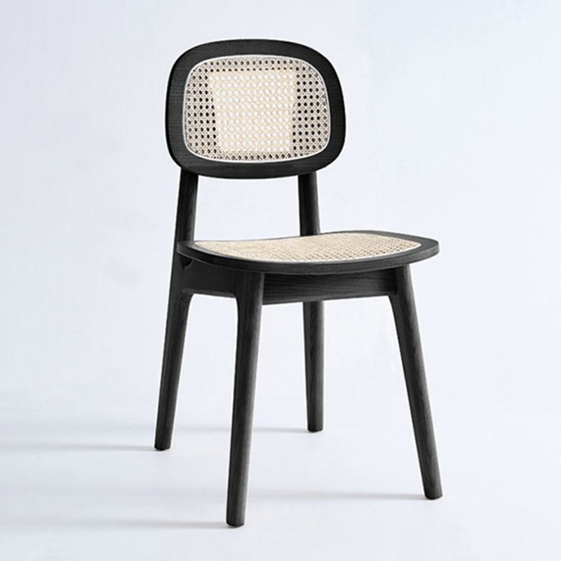 Solid Wood Traditional Dining Room Chair Matte Finish Open Back Dining Side Chair Black 1 Piece Clearhalo ' kitchen&dining_furn' 'Dining Chairs' 'Dining Tables & Seating' 'dining_chair' 'furn' 'furn_dining_chair' 'Furniture' 'furniture_dining_chair' 'Kitchen & Dining Furniture' 'kitchen' 3483467