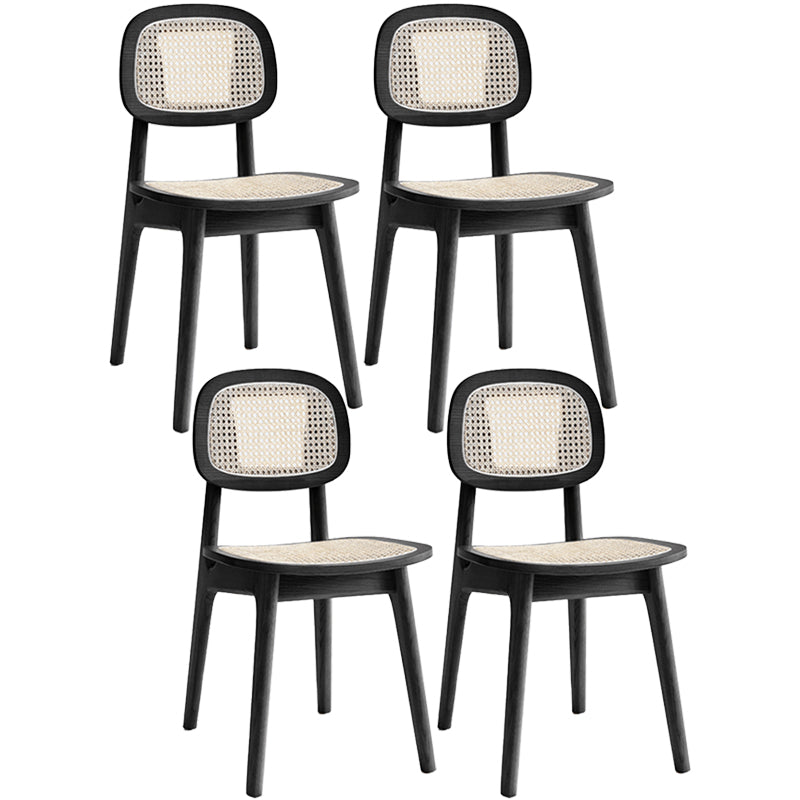 Solid Wood Traditional Dining Room Chair Matte Finish Open Back Dining Side Chair Black 4 Piece Set Clearhalo ' kitchen&dining_furn' 'Dining Chairs' 'Dining Tables & Seating' 'dining_chair' 'furn' 'furn_dining_chair' 'Furniture' 'furniture_dining_chair' 'Kitchen & Dining Furniture' 'kitchen' 3483469